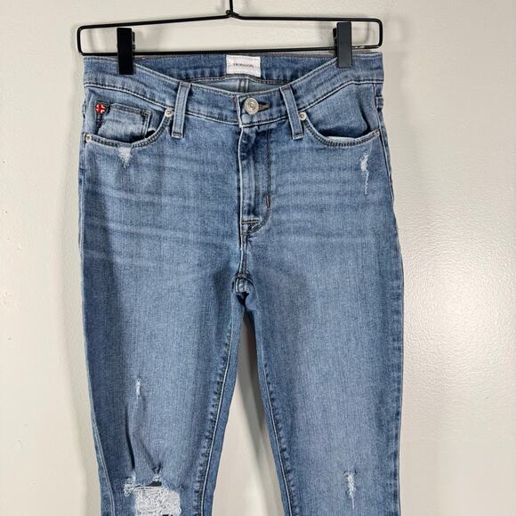Hudson Women's Blue Stretch Natalie Midrise Super Skinny Crop Jeans Size 26 - Picture 2 of 10